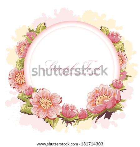 Elegant colorful flower invitation postcard