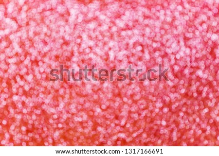 Abstract  blurred pink bokeh background, close up.  Living Coral Color 2019 year concept