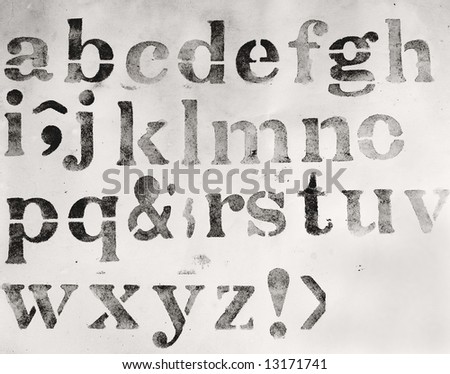  alphabet on old paper