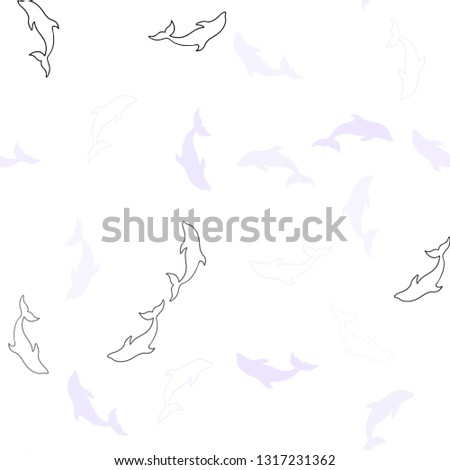Light Purple vector seamless backdrop with ocean dolphins. Shining illustration of colorful gradient sea dolphins. Pattern for marine leaflets.