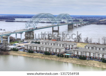 A View of Bridge over Mississippi River at Memphis