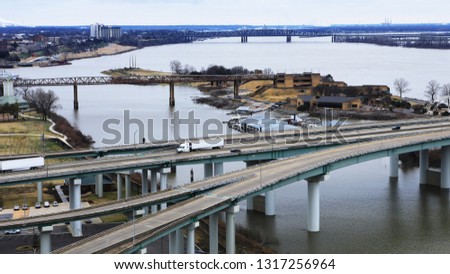A Bridge over Mississippi River at Memphis, Tennessee