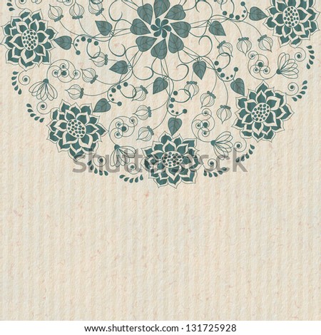 Ornamental floral round lace background