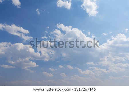 The beauty blue sky and white clouds for background.