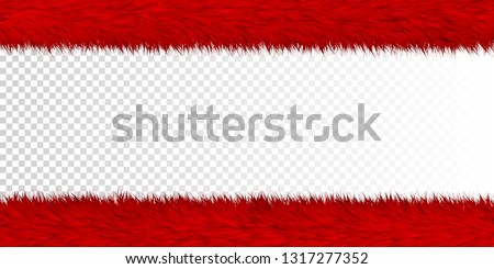 Fur realistic border elements for festive design isolated on transparent background - Vector Royalty-Free Stock Photo #1317277352