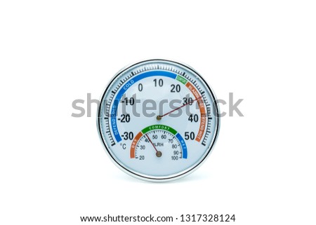 Hygrometer isolated on white background with clipping path.Hygrometer is a tool for measuring humidity and temperature. Royalty-Free Stock Photo #1317328124