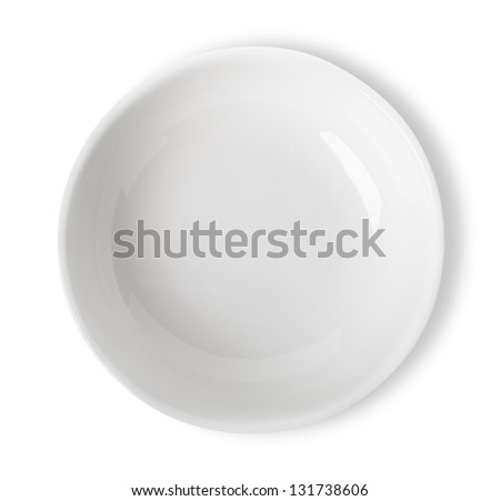 Empty white bowl isolated on white background. Clippin Path Royalty-Free Stock Photo #131738606