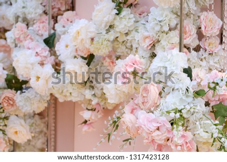wedding backdrop with flower and wedding decoration 