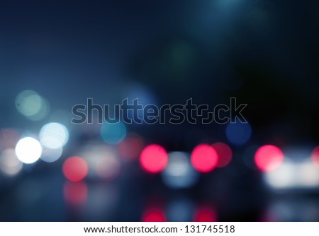 Wet the window with the background of the night city Royalty-Free Stock Photo #131745518