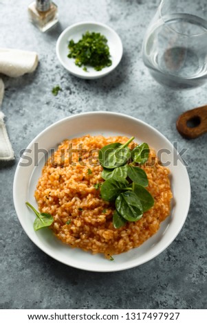 Homemade tomato risotto