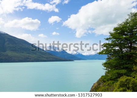 Argentino lake landscape, Perito Moreno glacier area, Patagonia, Argentina. Patagonian scenery