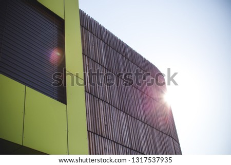 Close-up photo modern wooden structure. Abstract  background image on the subject of modern architecture, industry or technology.