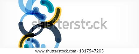 Vector outlined stroke circles composition, abstract background