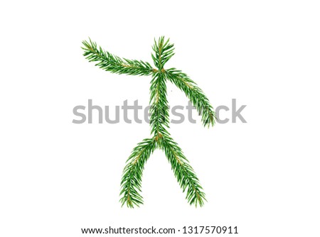 Man of fir branches