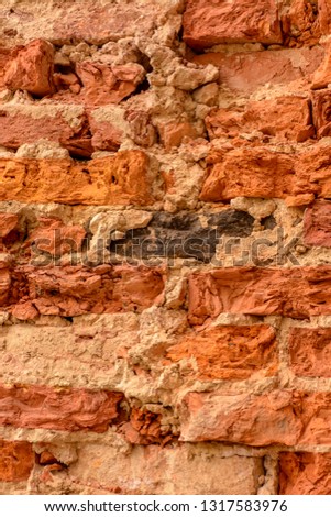 Brick texture. Old brick wall of the renovated house