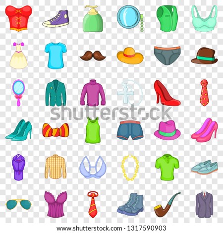 Different accessories icons set. Cartoon style of 36 different accessories vector icons for web for any design