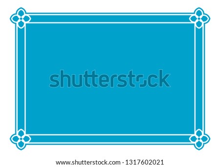 Vector blue border frame. May be used in advertising, packaging design, as a sign, a sticker label etc.
