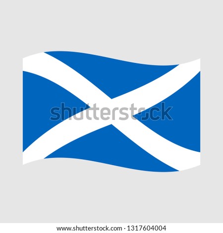 Waves Flag of Scotland vector illustration