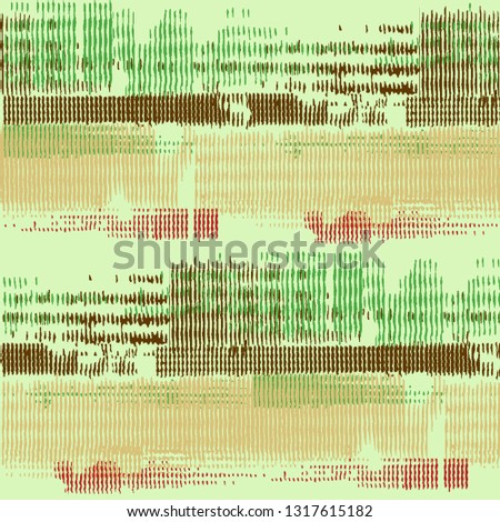 Color Grunge Stripes. Abstract Scratched Texture with Ragged Brushstrokes. Scribbled Grunge Pattern for Print, Cloth, Textile. Colorful Vector Background for your Design.