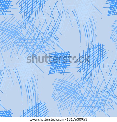Various Hatches. Seamless Texture with chaotic Hand Drawn Lines. Modern Background for Chintz, Wallpaper, Swimwear. Vertical, Horizontal and Diagonal Strokes. Grunge Vector Texture
