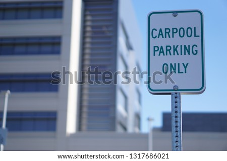 carpool parking space sign 