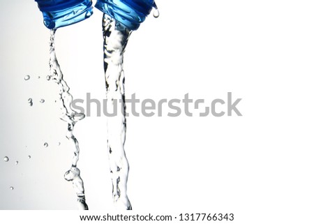 Cold bottle water on white background