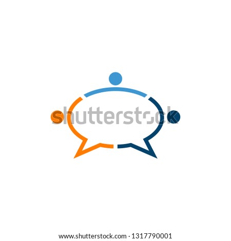 Abstract people figure discussions forming a chat bubble icon vector design