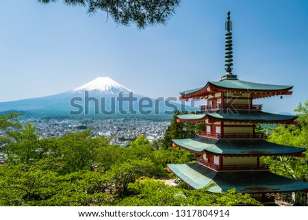 Mt Fuji in Summer Royalty-Free Stock Photo #1317804914