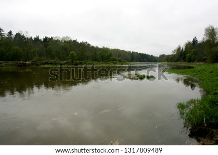 River Venta near city Skrunda, Latvia. Spring morning
