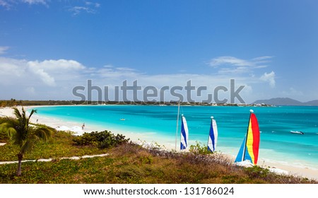 Stunning Rendezvous Bay beach on Caribbean island of Anguilla Royalty-Free Stock Photo #131786024