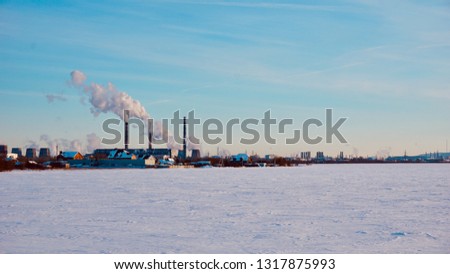 smoke from pipes, landscape