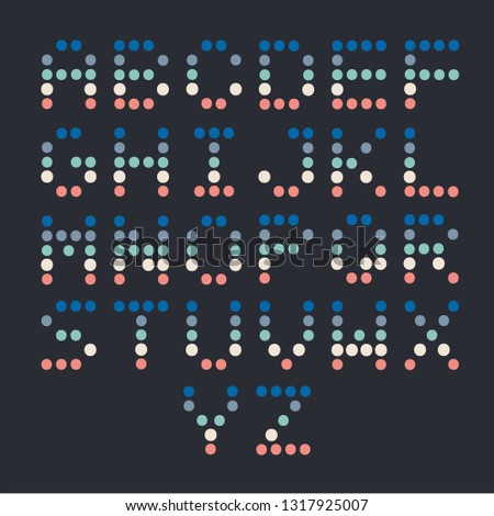 Alphabet or letter of digital colourful - dot multi color