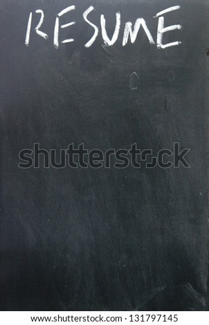 resume title written with chalk on blackboard
