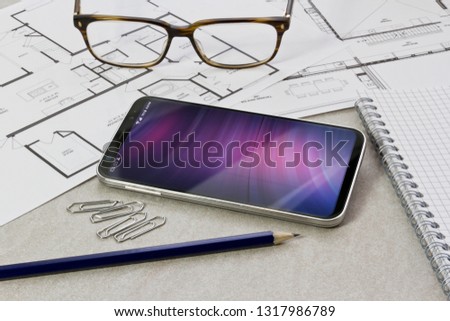 Modern digital smartphone mockup on desktop
