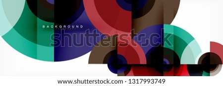 Round circles and triangles abstract background, vector illustration