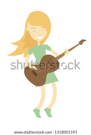 Musician with guitar, poster for the concert, vector illustration
