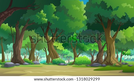 Illustration of an outdoor in the jungle and natural Royalty-Free Stock Photo #1318029299