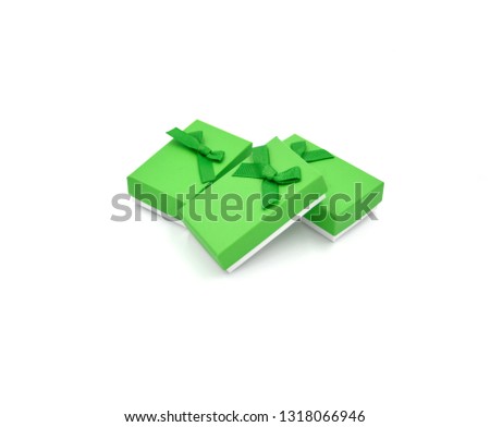 Three green Gift boxes