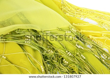 Sarong with beads closeup picture.