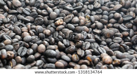 Roasted Robusta coffee beans background - Image
