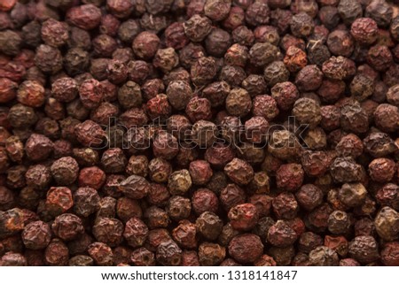 Dried hawthorn berries. Background, texture.