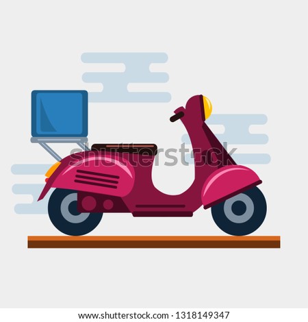 Logistics and delivery scooter vector illustration