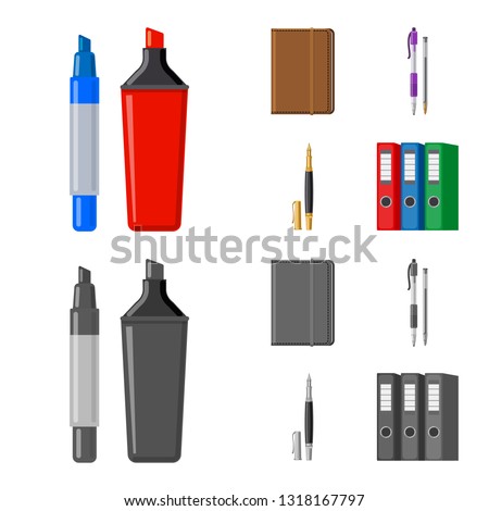 Vector design of office and supply icon. Set of office and school stock vector illustration.