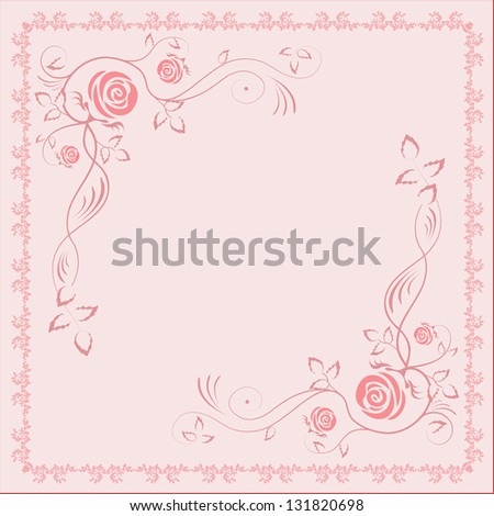 Retro invitation card with rose (vector format also available in my portfolio)