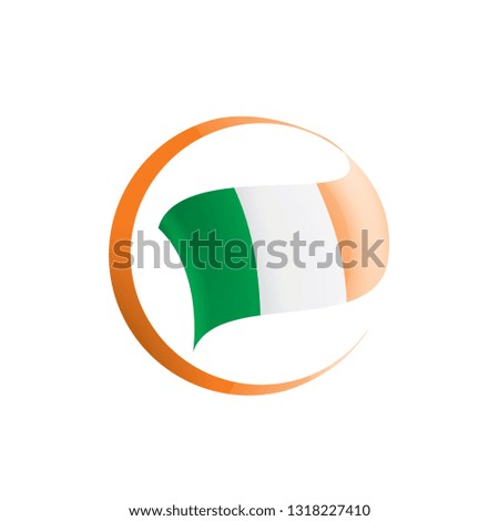 Ireland flag, vector illustration on a white background