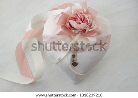 Pink heart on white background. Valentines day