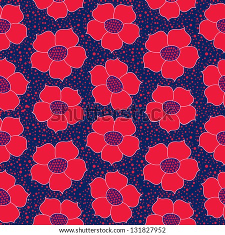 Flower seamless pattern. Floral bright endless  background.