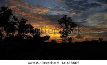 cloudy weather with sunset