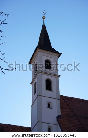 In Regensburg, old churches and St. Peter's Cathedral photograph in the sunshine in the spring                               
