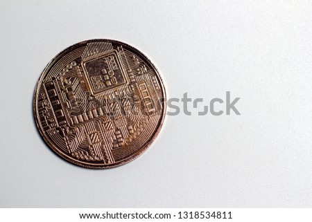 Bitcoin coin on white background